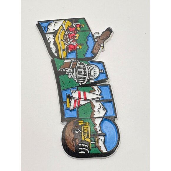 Idaho State Mural Refrigerator Magnet Rafting Capitol Sailing Farming - Picture 4 of 7